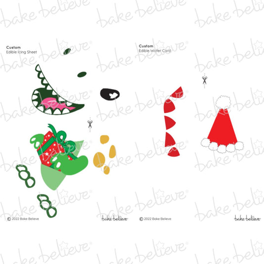 Christmas Dino Edible Image Set