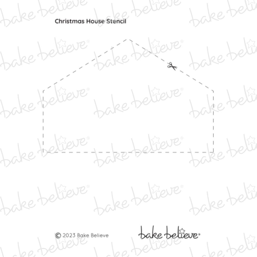Christmas House Stencil Bake Believe