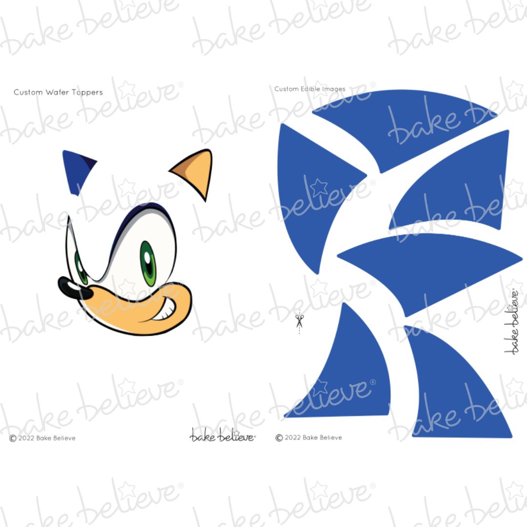 Custom 3D Blue Hedgehog Edible Image Set