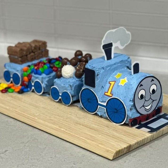 Custom 3D Blue Train Cake Kit | Bake Believe