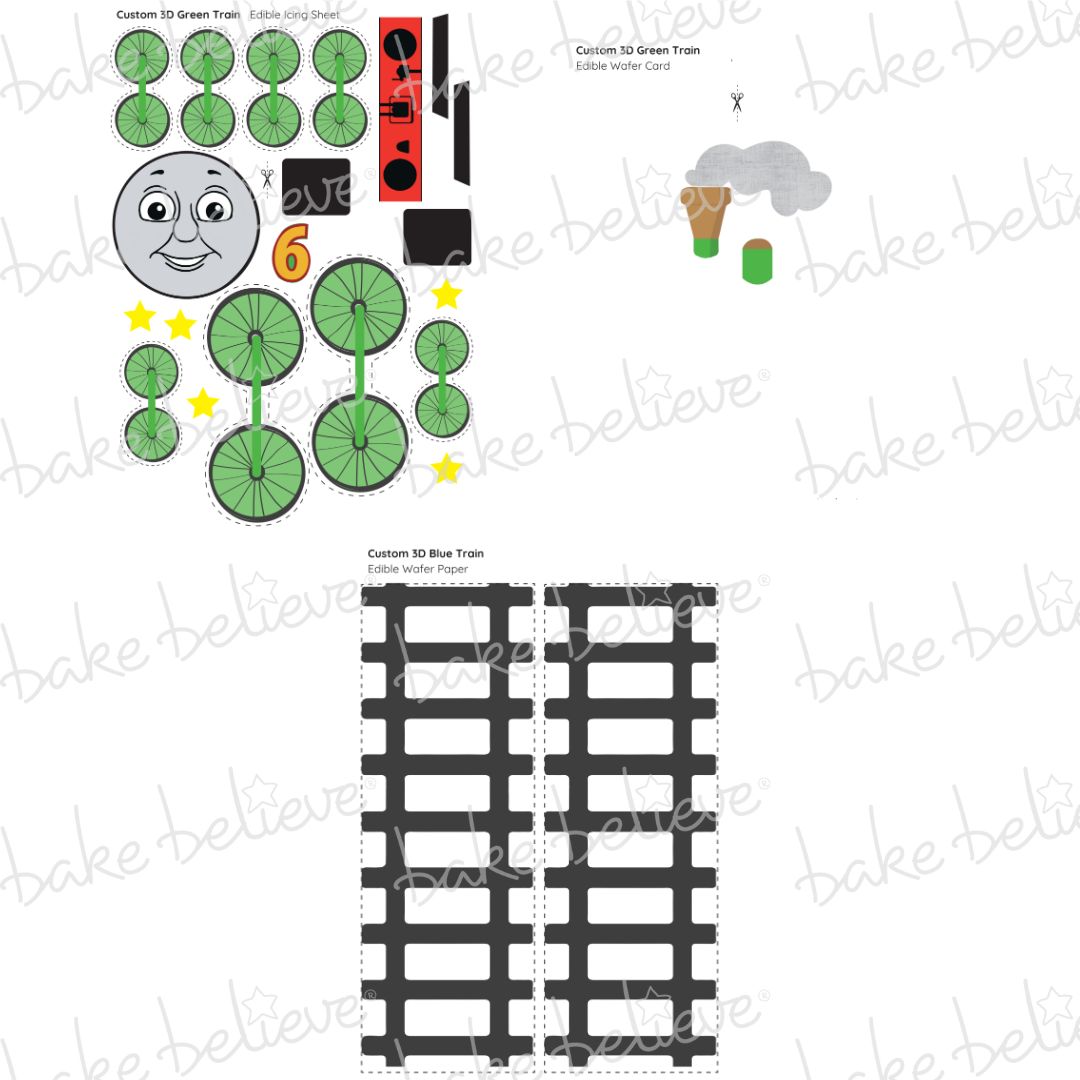 Custom 3D Green Train Edible Images