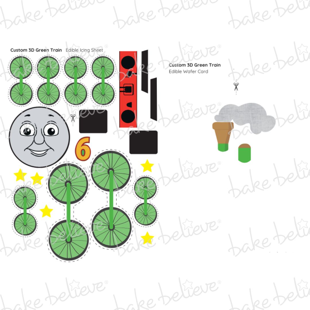 Custom 3D Green Train Edible Images