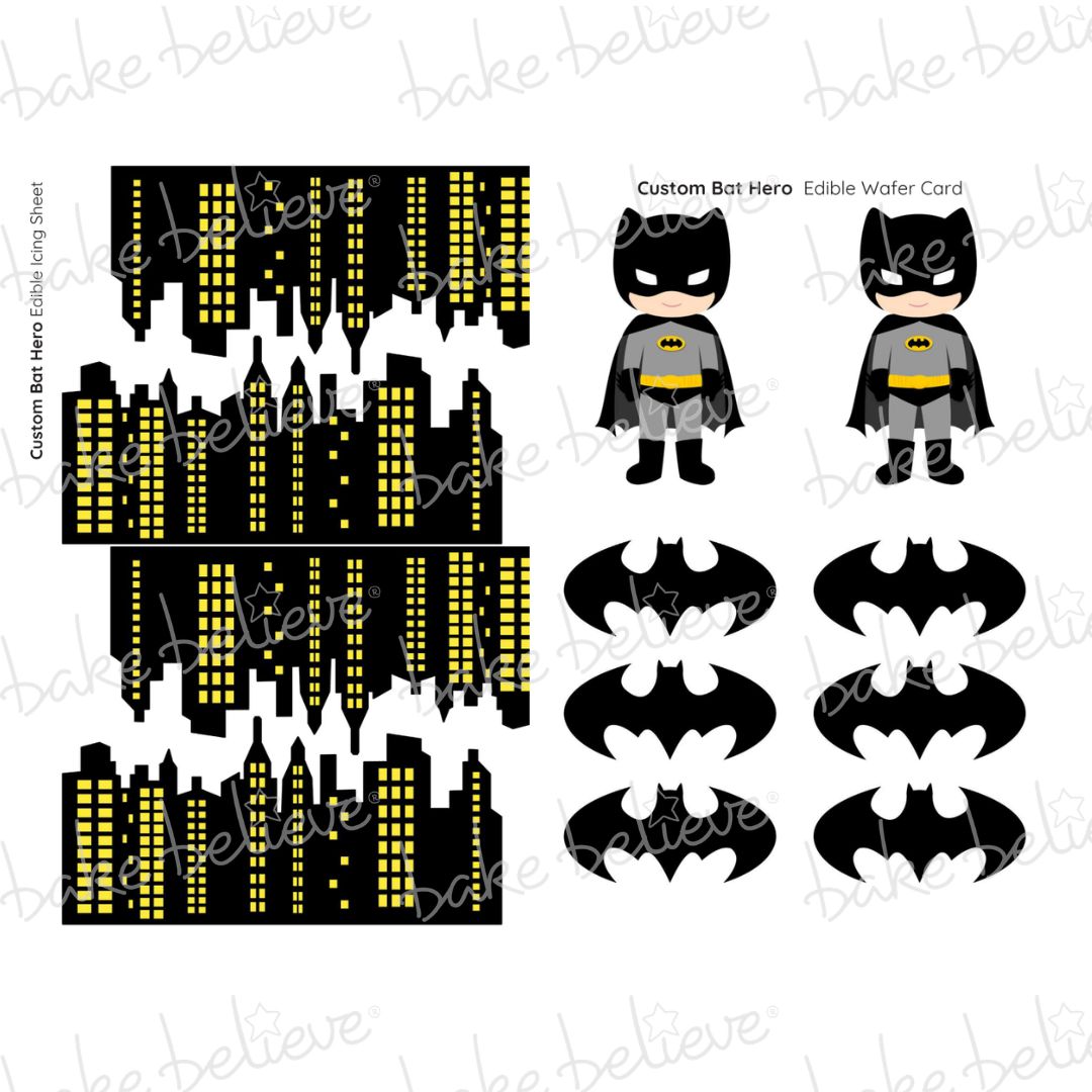 Custom Bat Hero Edible Images