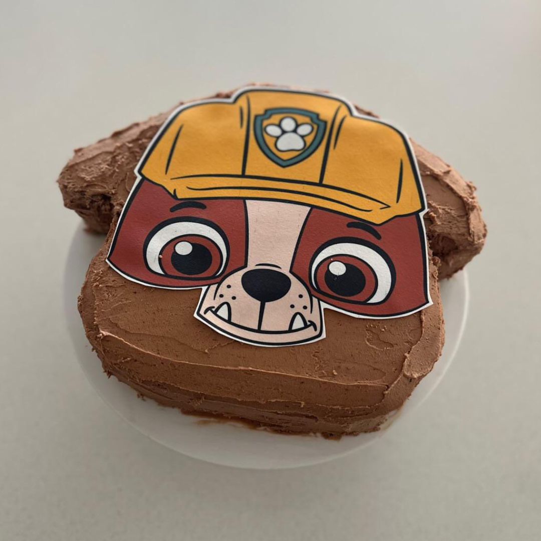 Custom Bulldozer Pup Cake