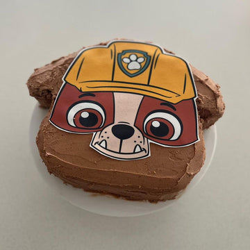 Custom Bulldozer Pup Cake