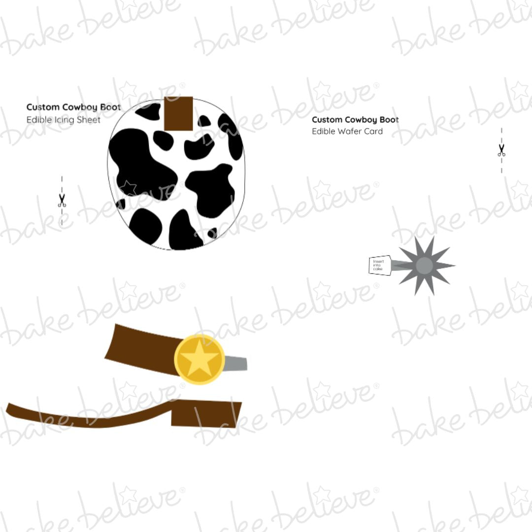 Custom Cowboy Boot Edible Images