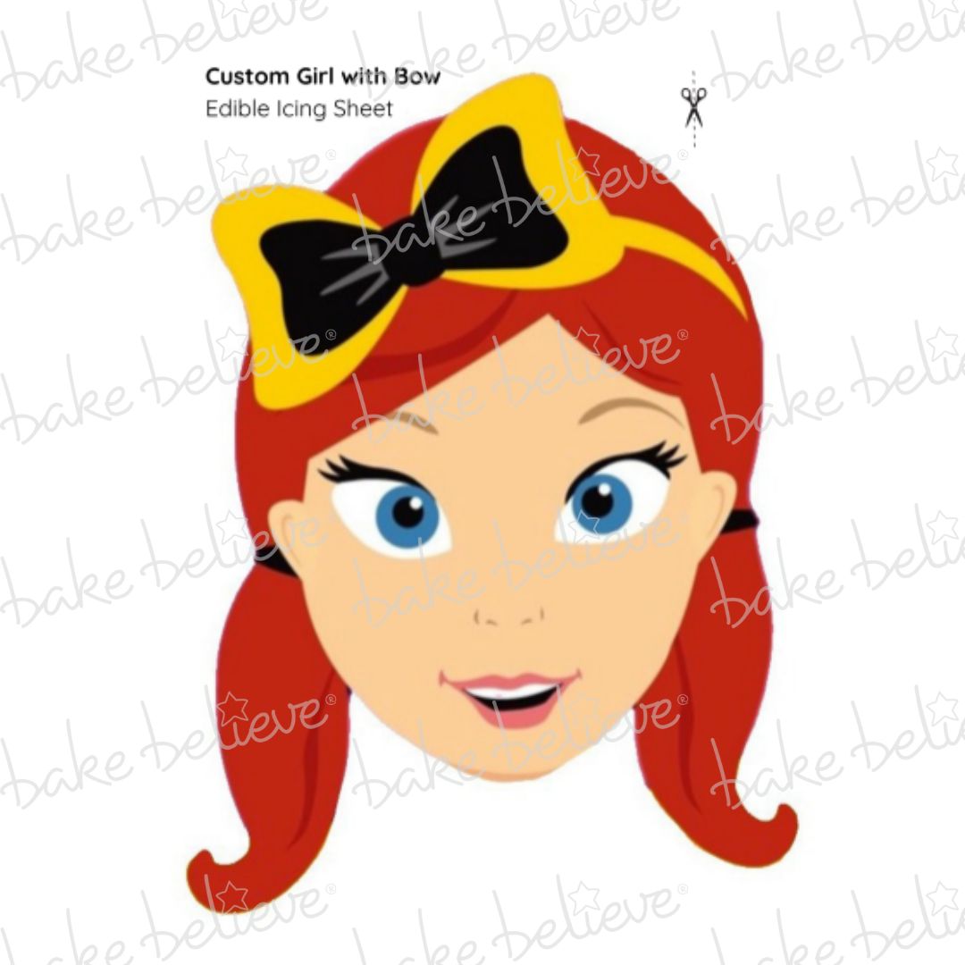 Custom Girl with Bow Edible Images