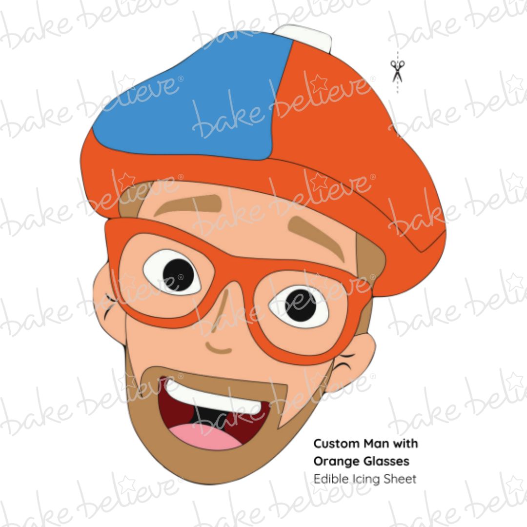 Custom Man With Orange Glasses Edible Images