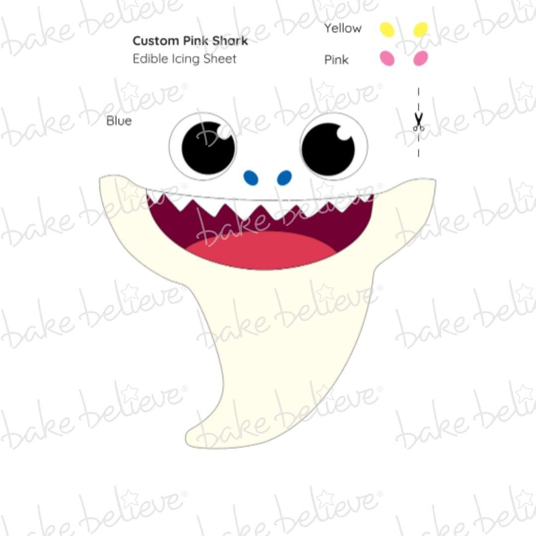 Custom Pink Shark Edible Images