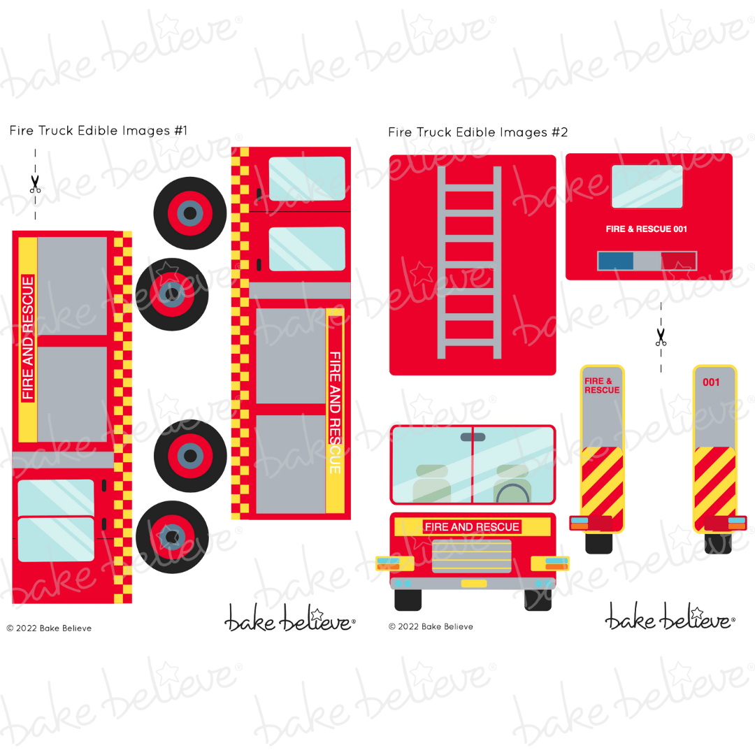 Fire Truck Edible Image Set