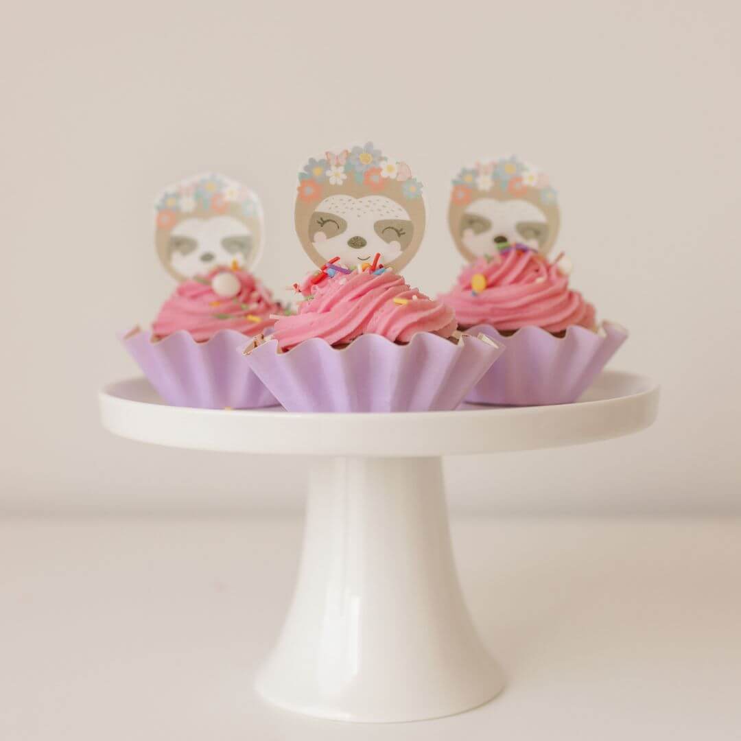 Floral Sloth Cupcake Kit