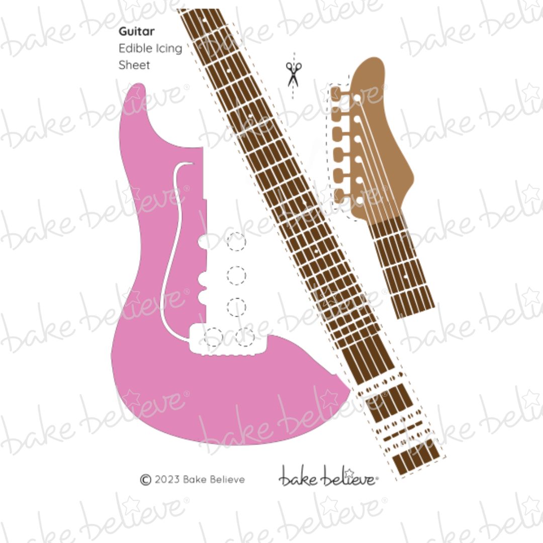 Pink Guitar Edible Images