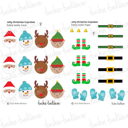 Jolly Christmas Cupcake Edible Image Set