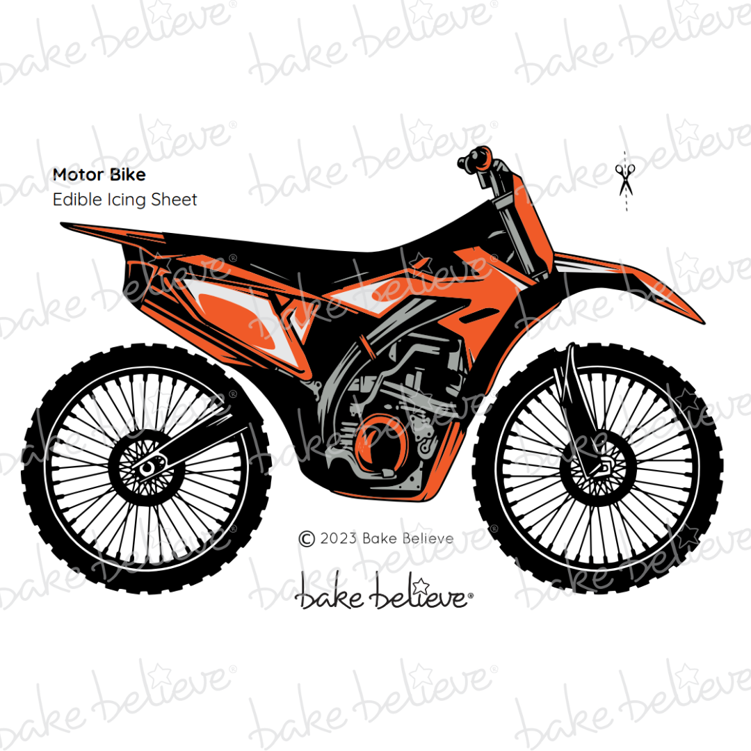 Orange Motorbike Edible Image Set