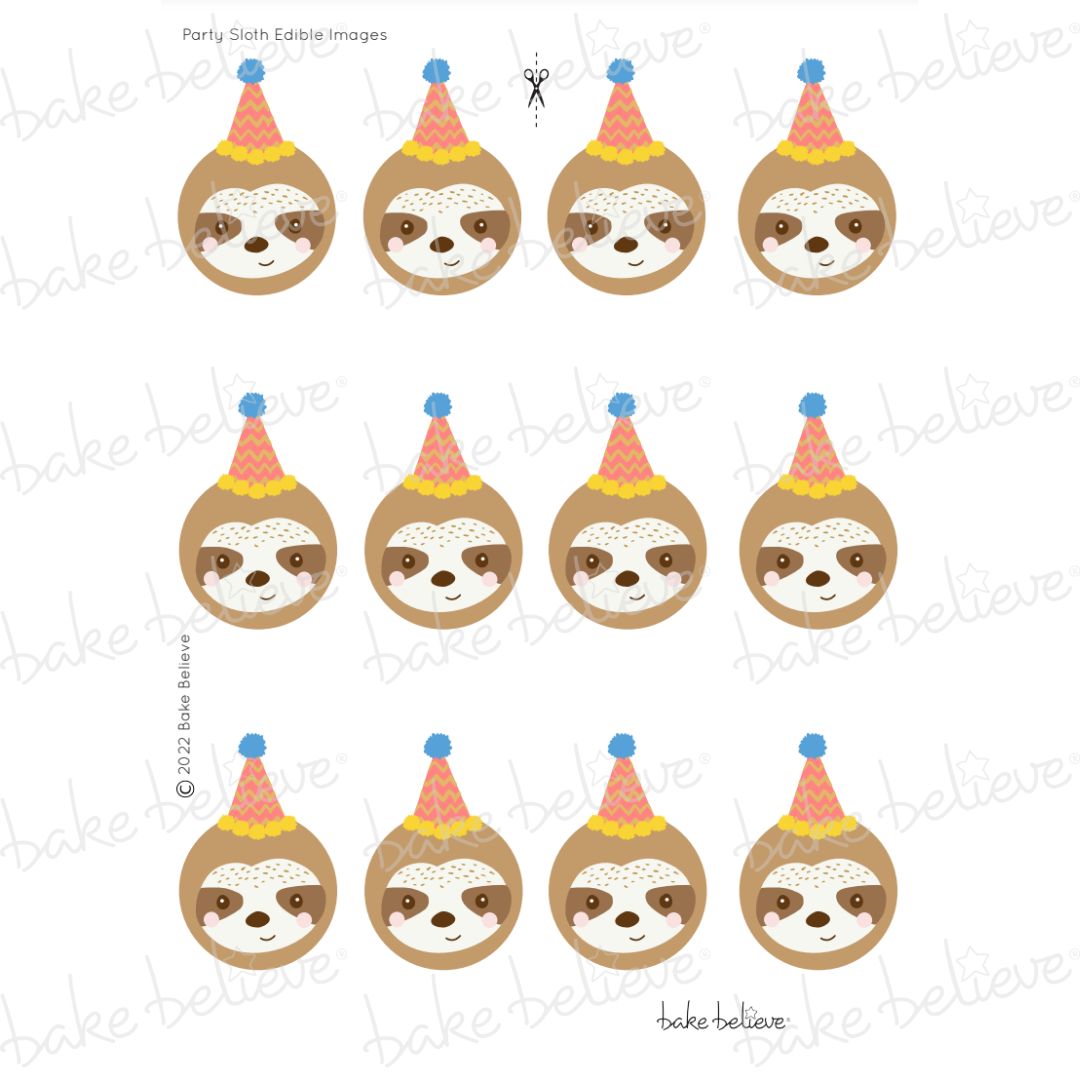 Party Sloth Edible Images