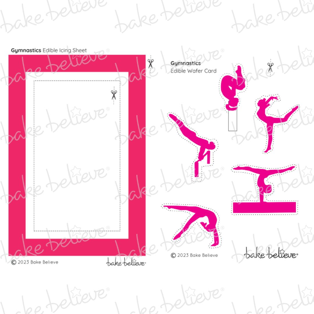 Pink Gymnastics Edible Image Set