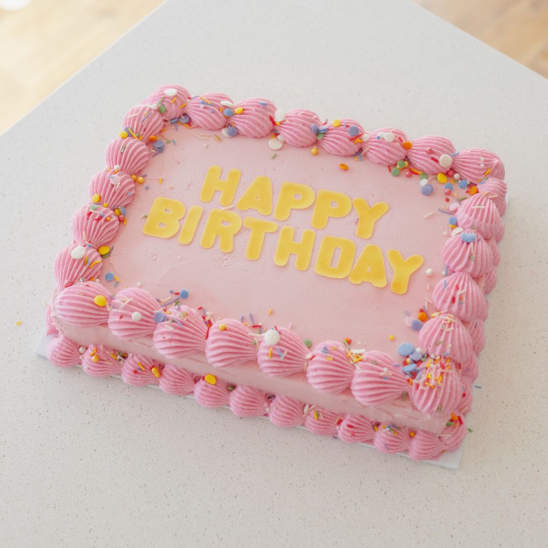 Pink Vintage Slab Cake Kit