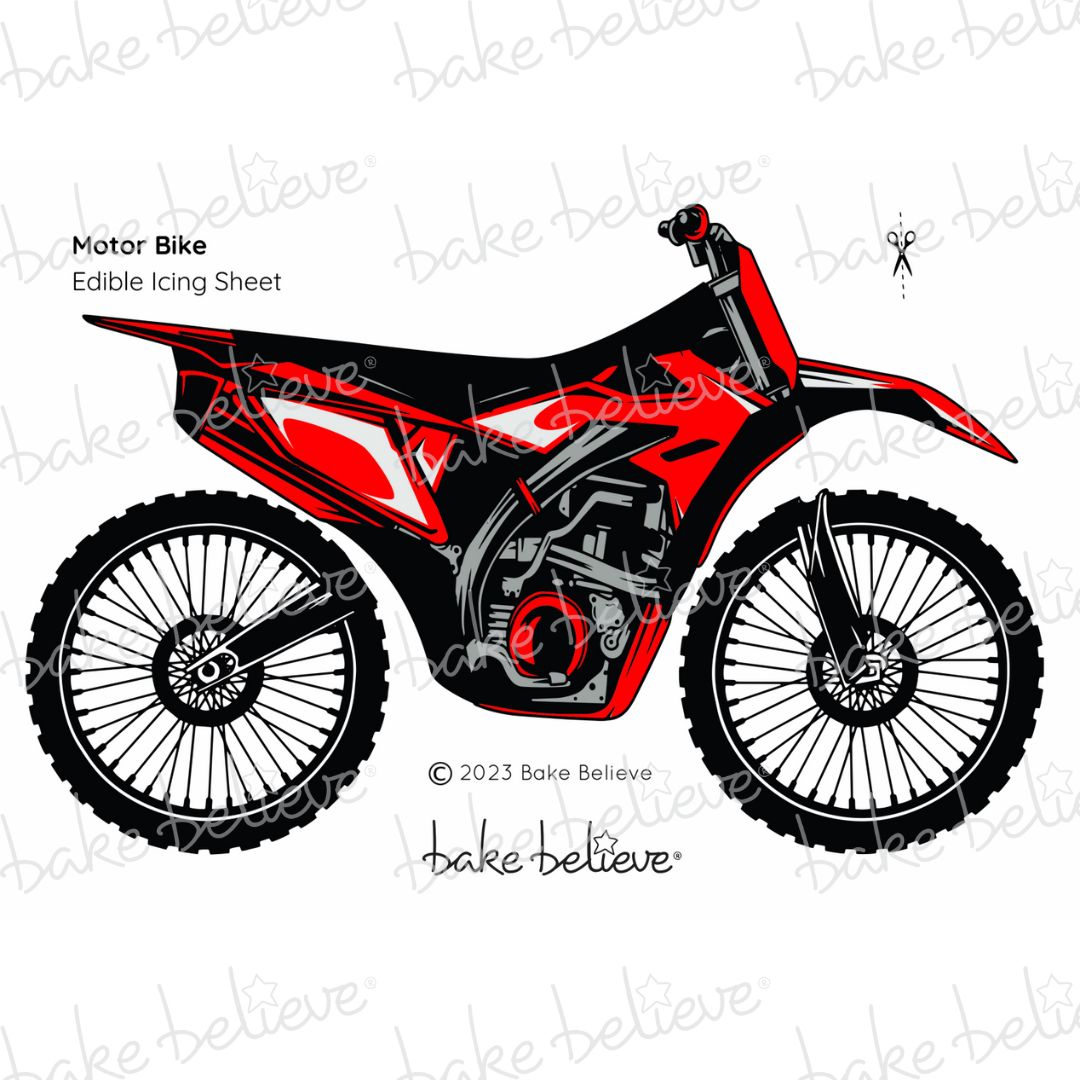 Red Motorbike Edible Image