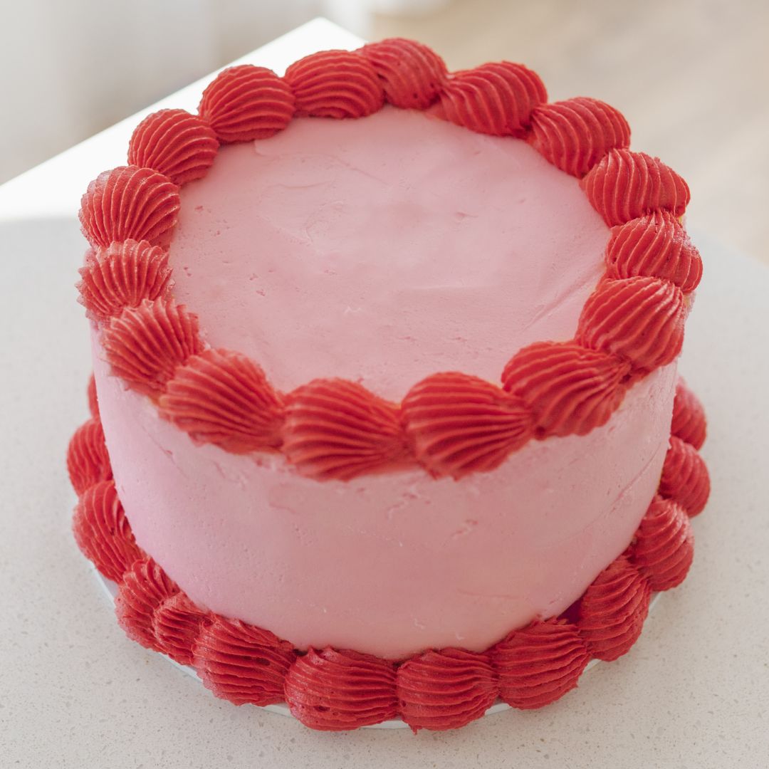 Red on Pink Vintage Cake Kit