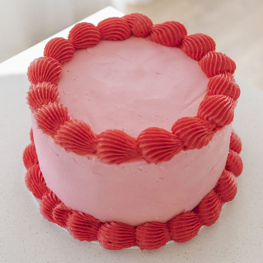 Red on Pink Vintage Cake Kit