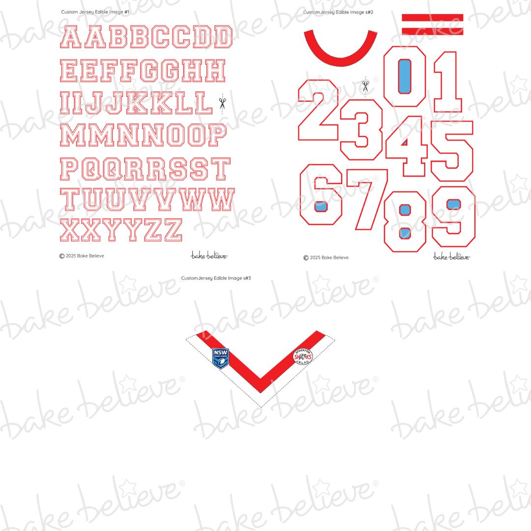Stockton Sharks Football Jersey Edible Images