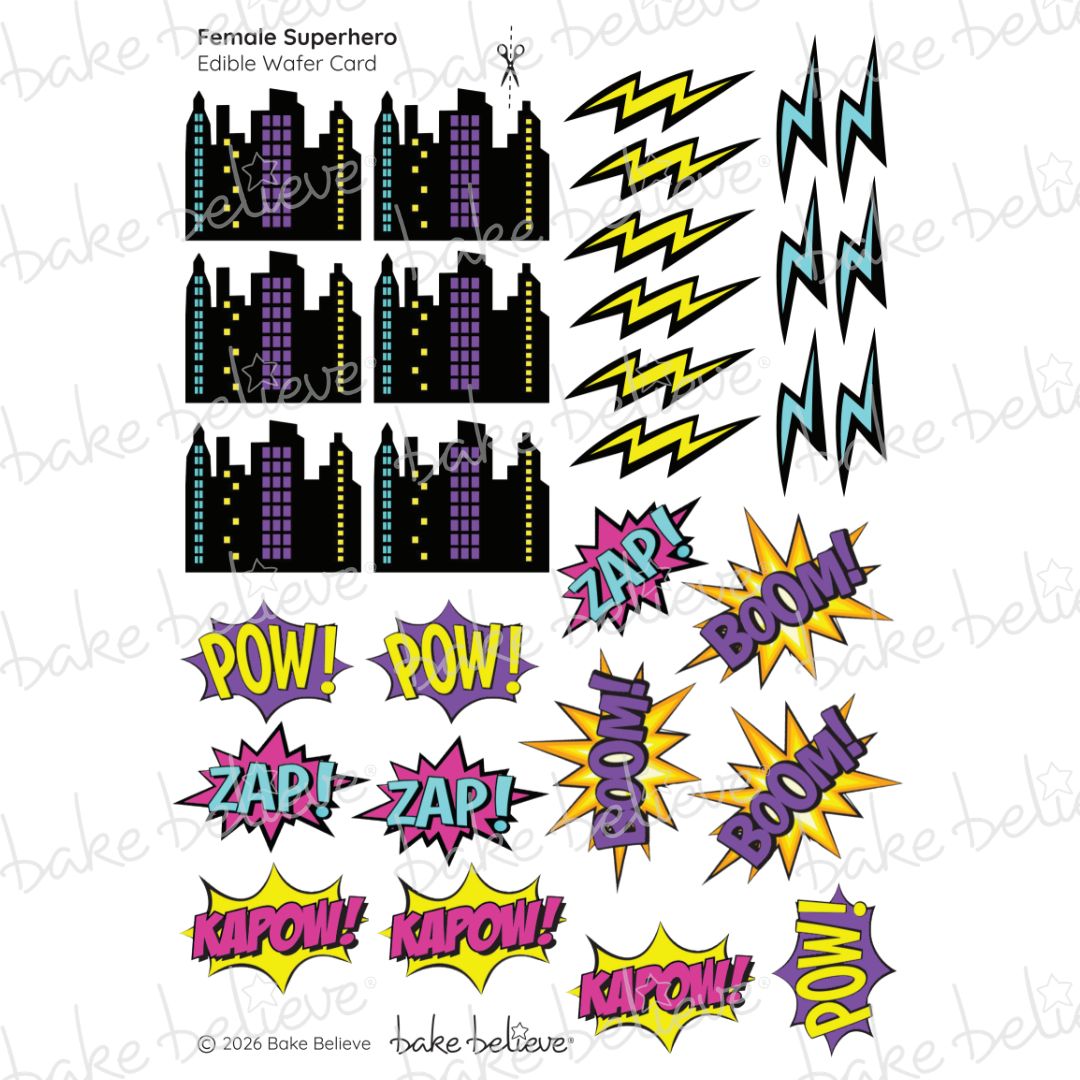 Female Superhero Cupcake Edible Images