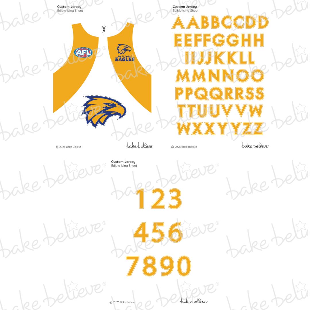 West Coast Eagles AFL Jersey Edible Images