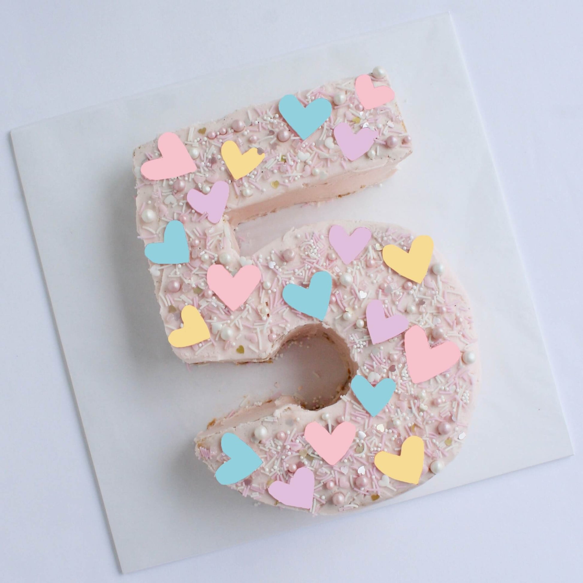 Pastel Heart Number Cake Kit