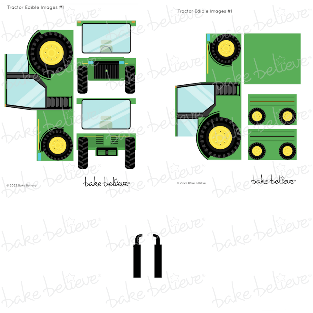 Green Tractor Edible Image Set