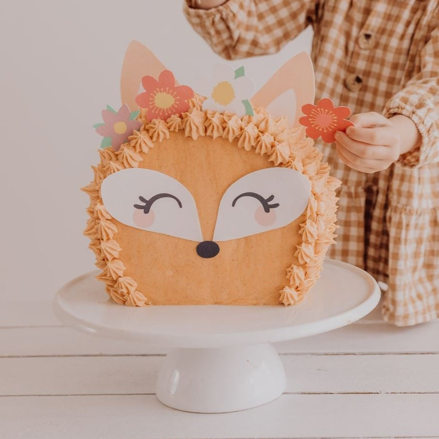 DIY580 Cute Pink Fox Cake Toppers & Decoration - Nirvanafourteen