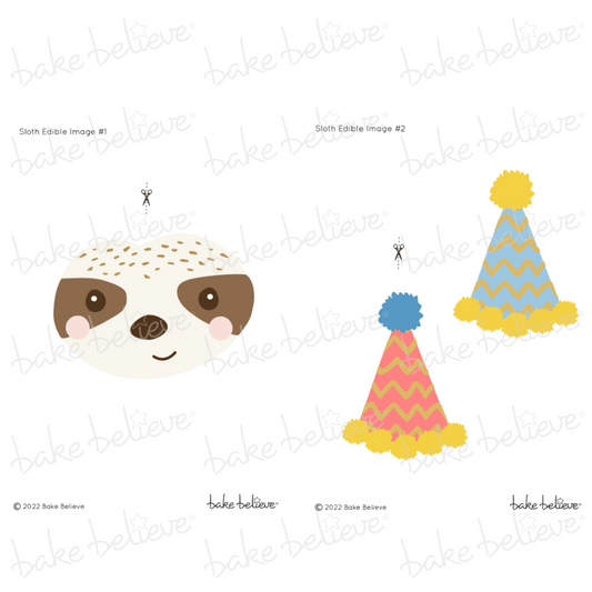 Party Sloth Edible Image Set
