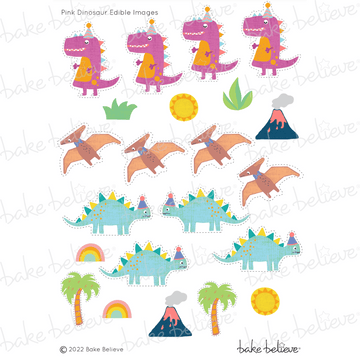 Pink Dinosaur Edible Images