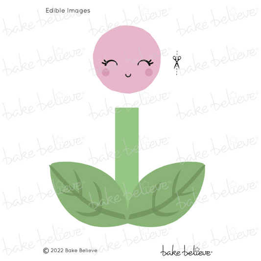 Pink Flower Edible Image Set