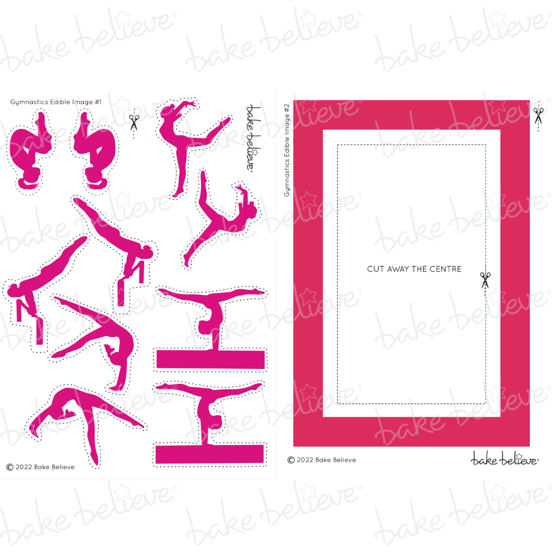 Pink Gymnastics Edible Image Set