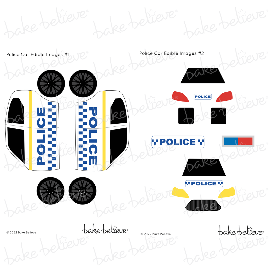 Police Car Edible Image Set