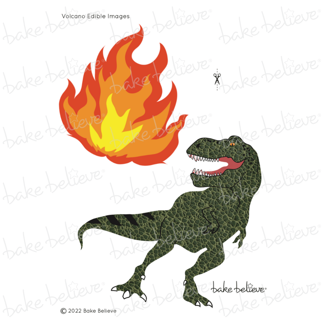 Volcano & T-Rex Edible Images