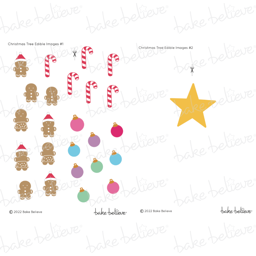 Christmas Tree Cupcakes Edible Images
